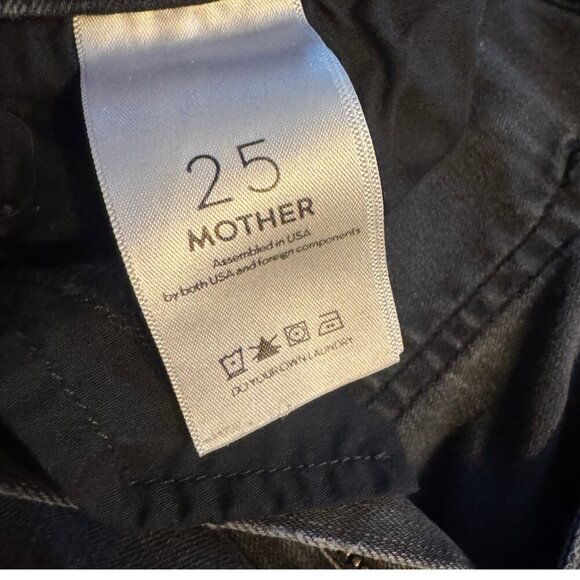 MOTHER Black Raw Hem Slim Straight Jeans Women’s Size 25 – Flaw Repaired - Picture 3 of 6